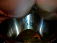Pervert pooping in a dog bowl 